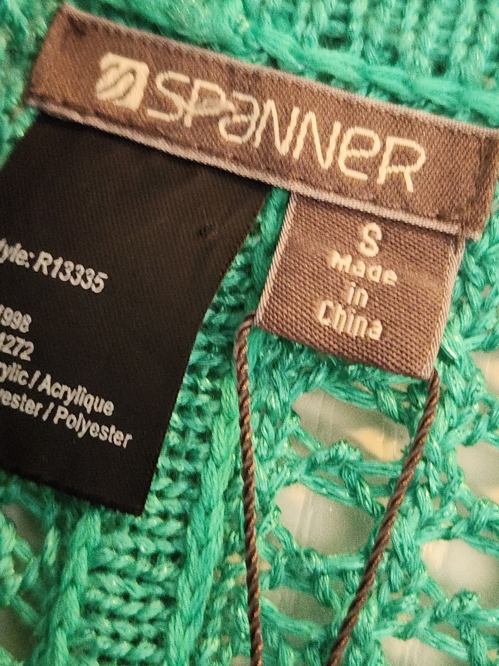 SPANNER Mint Green Open-Knit Short-Sleeve Cardigan BNWT *button Loose* - Picture 2 of 6